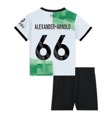Lacne Dětský Futbalové dres Liverpool Alexander-Arnold #66 2023-24 Krátky Rukáv - Preč (+ trenírky)